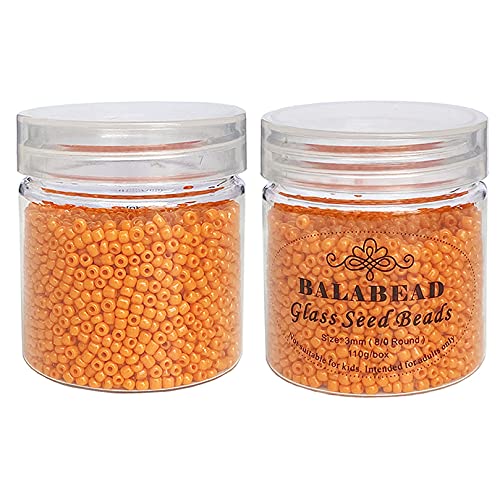 3mm Opaque Orange Glass Seed Beads - 4000pcs (Size 8/0) for Jewelry Making, DIY Crafts, Bracelets & Necklaces - Perfect for Beading Projects, Scrapbooking & Home Decor