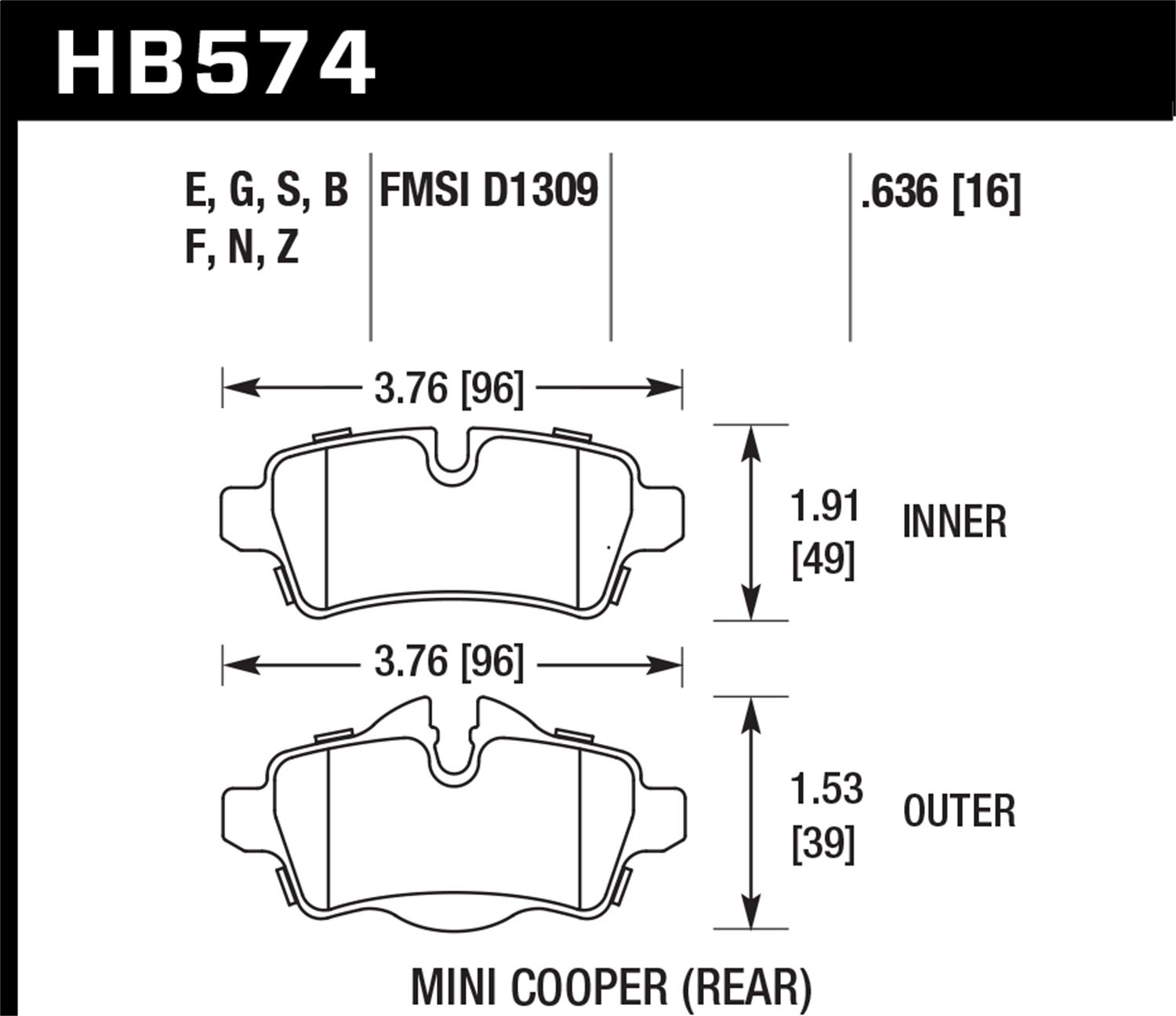 High-Performance Ceramic Brake Pads HB574Z.636 - Low Noise, Dust-Free Braking for Cars, Trucks & SUVs - Ideal for Daily Commuting & Highway Driving