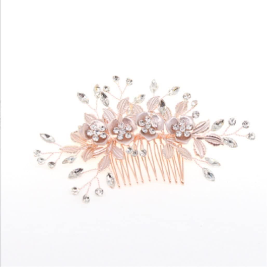 Elegant Bridal Hair Comb with Pearls & Crystals - Alloy Wedding Hair Clip Side Comb for Brides - Perfect for Weddings, Prom, and Formal Events