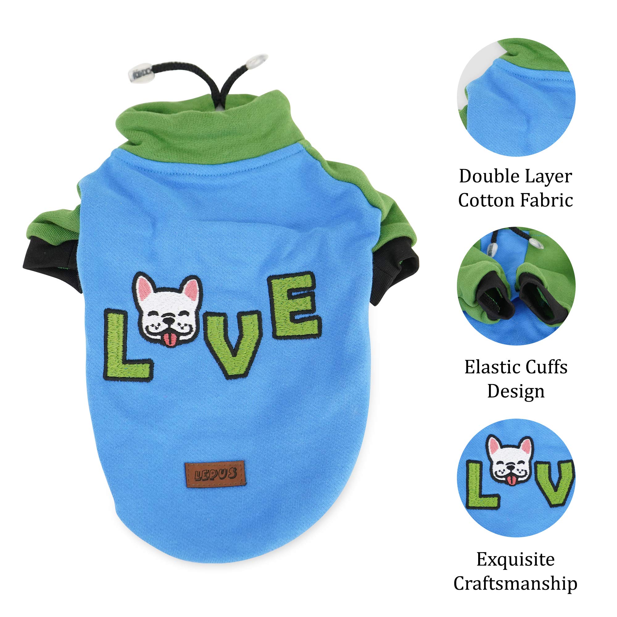 SussexHome XXL Dog Sweater - Warm Washable Winter Coat with High Collar for Large Dogs | Blue Pet Jacket for Cold Weather & Outdoor Adventures