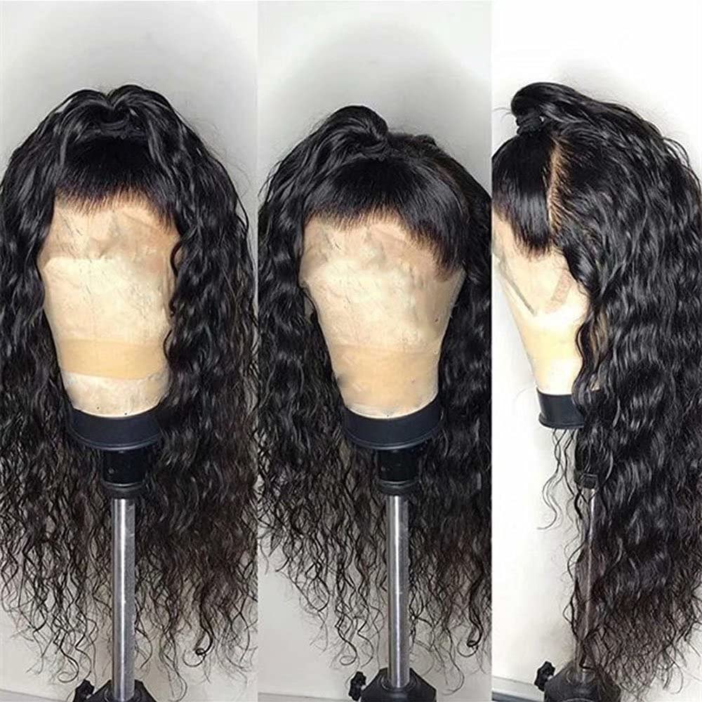 QUINLUX 18 Inch HD Transparent Lace Front Wigs - 13x6 Deep Water Wave Human Hair Wig with Pre-Plucked Hairline, 150% Density Brazilian Curly Hair for Women | Glueless & Invisible Lace Wig for Daily Wear, Parties & Special Occasions