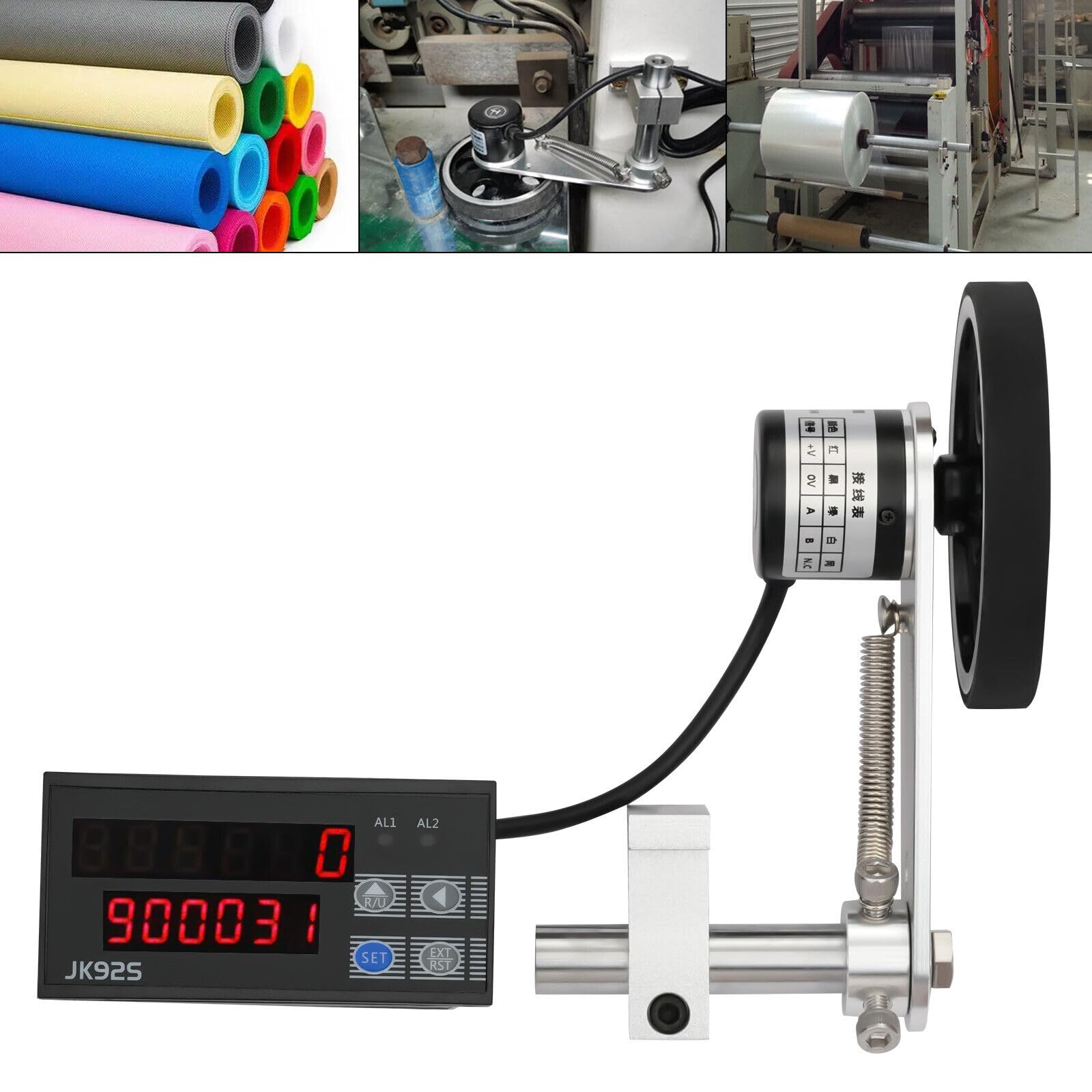 Digital Meter Counter with Rolling Wheel & Rotary Encoder - High Accuracy Length Measuring Tool for Fabric, Wire, Pipe & Textile Measurement | Perfect for Construction, Sewing & Industrial Applications