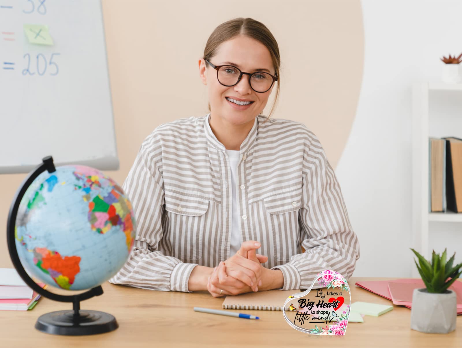 WaaHome Acrylic Teacher Appreciation Gift - Thank You Present for Teachers (Women & Men) - End of Year Student Gift Idea - Graduation & Birthday Gift for Educators - Elegant Acrylic Paperweight - Perfect for Classroom, Office Desk & Special Occasions