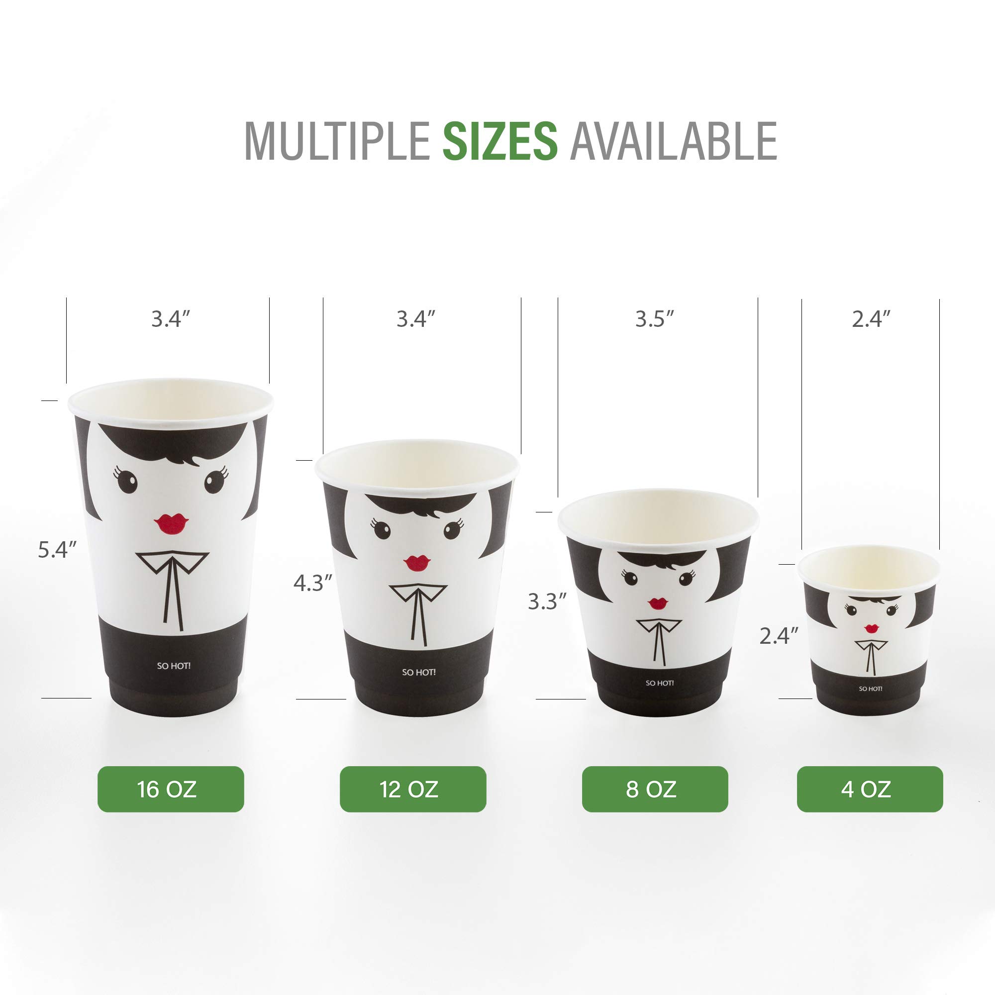 Restaurantware 4 oz Disposable Paper Coffee Cups - 25 Pack, Leakproof & Insulated Hot Cups with Matching Lids (Sold Separately), Eco-Friendly Black & White Design - Perfect for Coffee Shops, Offices, and Catering Events