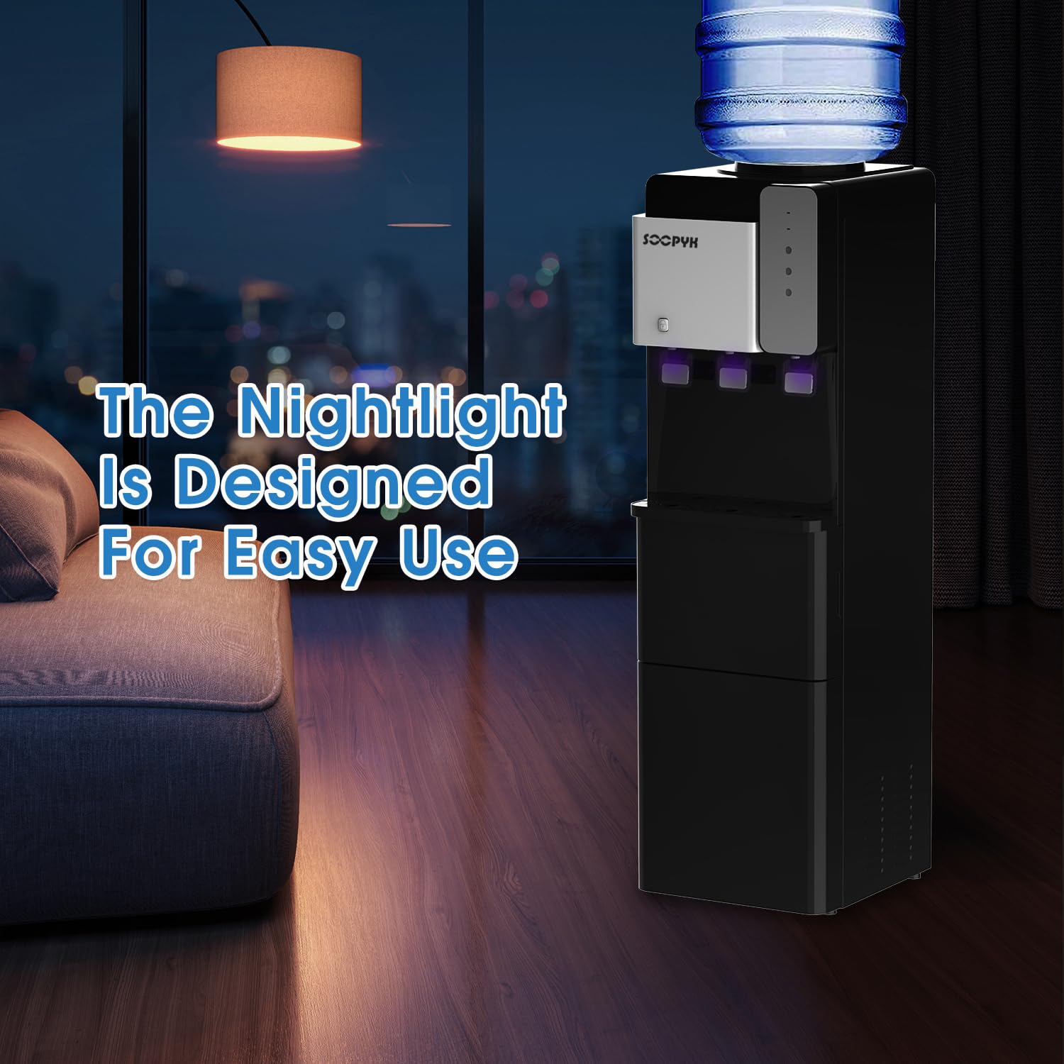 Premium 5-Gallon Top Load Water Cooler Dispenser - Hot, Cold & Ice Maker with Child Safety Lock | Ideal for Home, Office & Schools | Energy Efficient & Space Saving Design