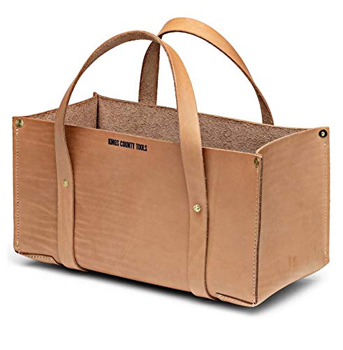 Kings County Tools Buffalo Leather Tool Tote Bag - Heavy Duty Cowhide Work Bag with Large Storage Capacity & Reinforced Straps | 1/8