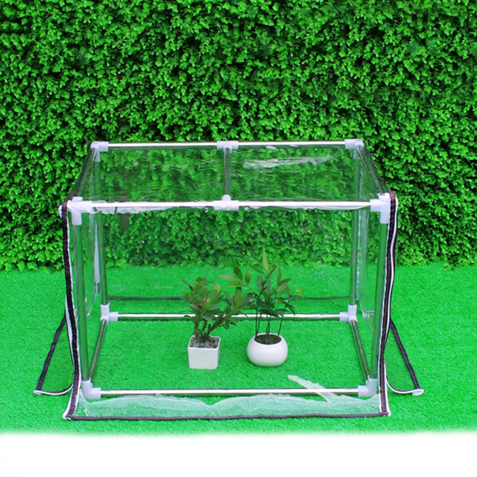 MAHFEI Mini Greenhouse for Indoor & Outdoor Plants - Transparent Tabletop Grow House with Zipper Doors & Stainless Steel Frame - Perfect for Seedlings, Herbs, and Small Plant Frost Protection - Ideal for Home Garden, Balcony, and Patio Use