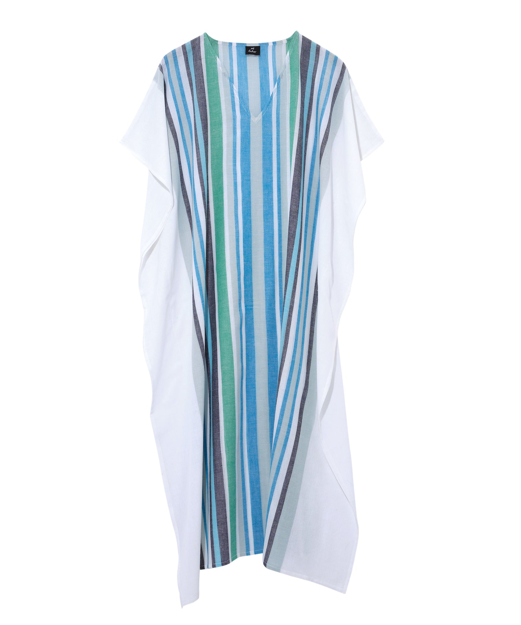 Stylish Tropic Stripe Maxi Caftan Dress for Women - Lightweight Summer Beach Cover Up, Poolside Lounge & Vacation Wear