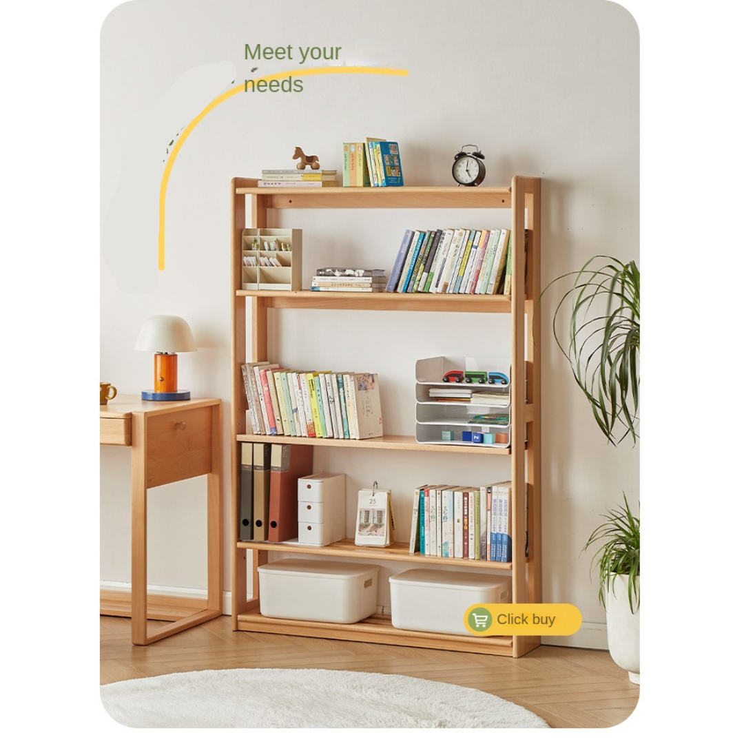 Solid Wood Kids Bookshelf - Oak & Beech Toy Storage Organizer for Bedroom, Playroom & Nursery - Durable & Stylish Children's Furniture
