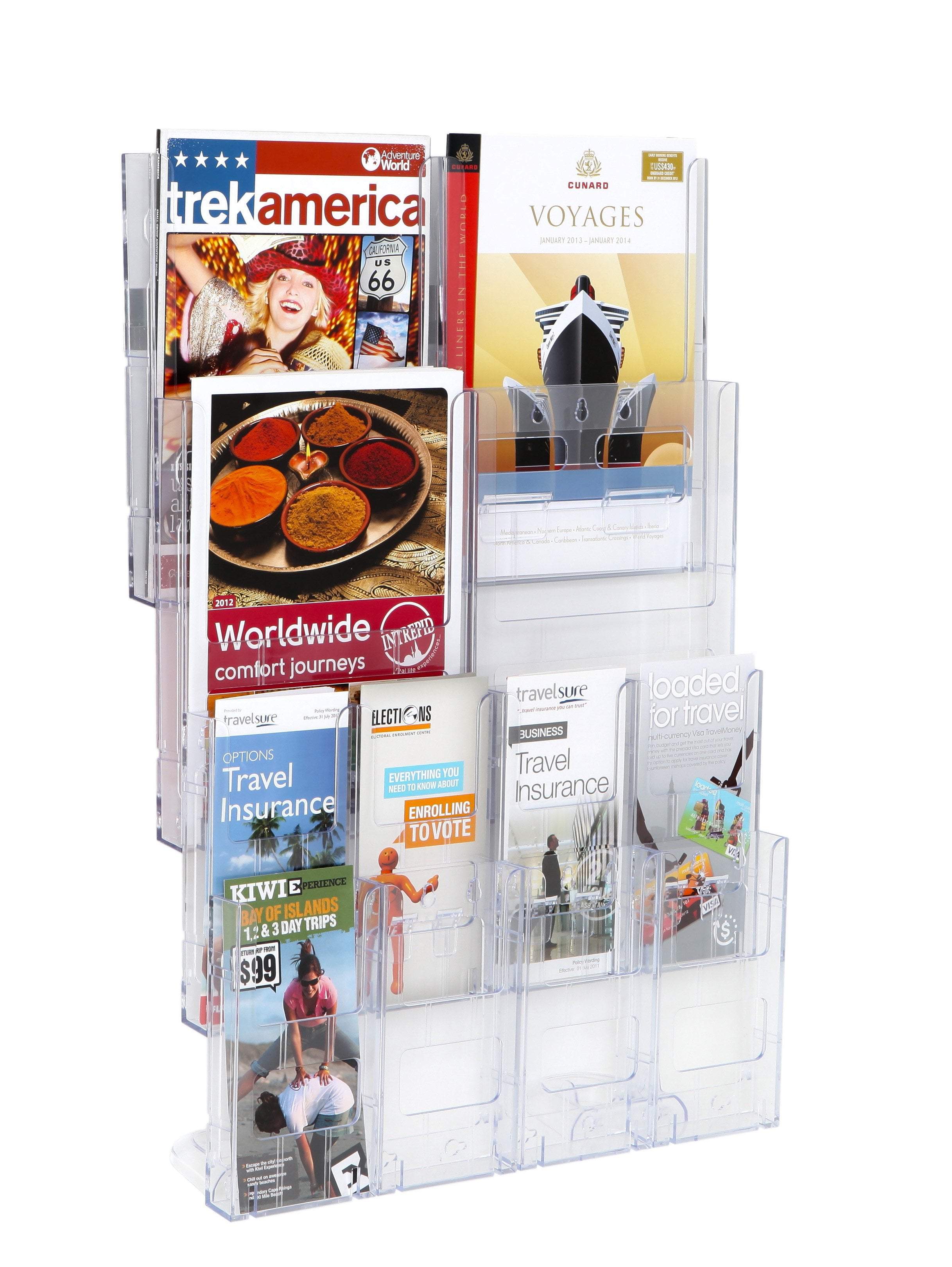 Wall Mount Brochure Holder - A4 & DL Size - Holds 4 A4 & 8 DL Flyers - Perfect for Offices, Restaurants & Retail Stores