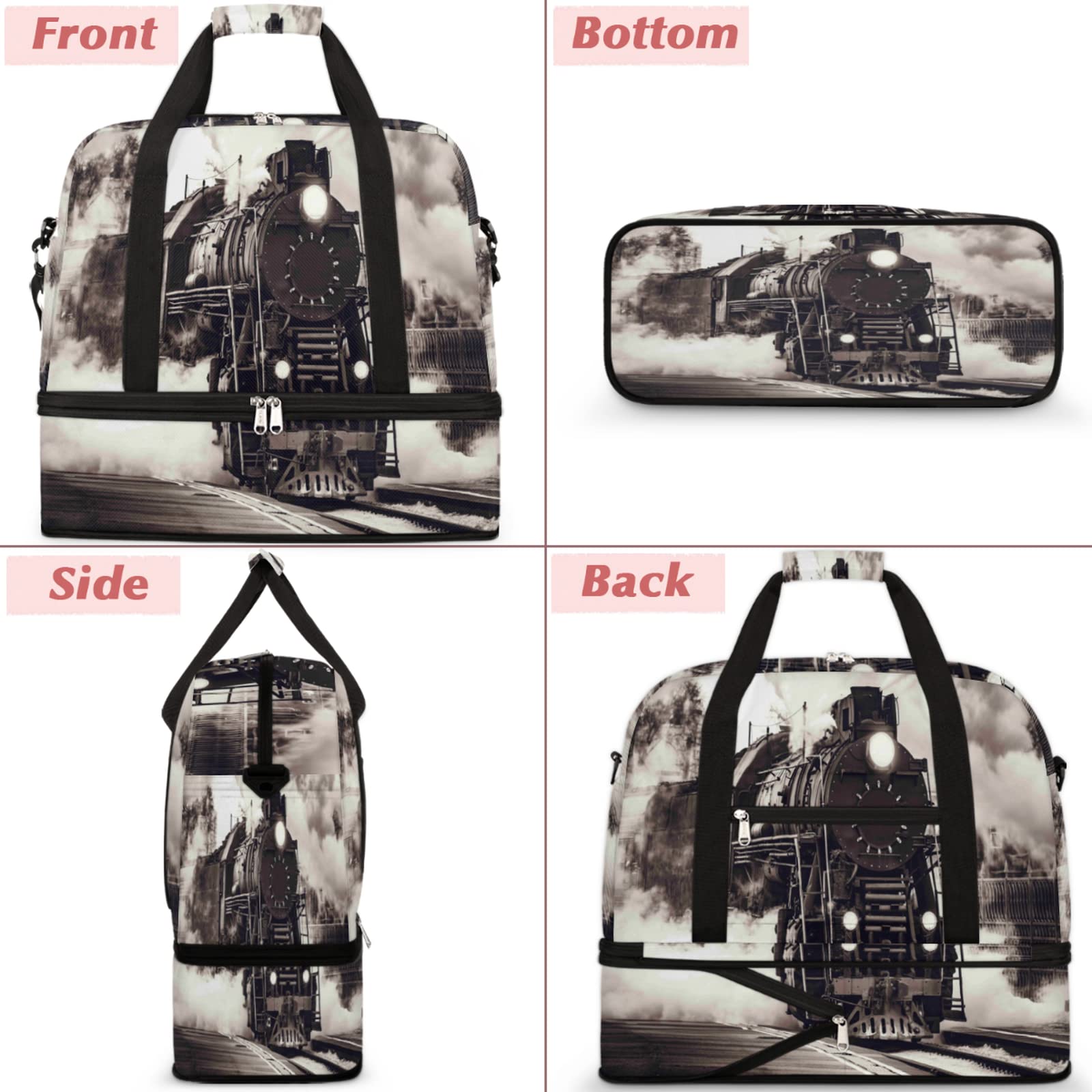Foldable Travel Duffel Bag for Men & Women - Water-Resistant Gym Bag with Shoe Compartment & Adjustable Shoulder Strap - Perfect for Sports, Gym, Overnight Trips & Weekend Getaways | Carry-On Luggage Approved