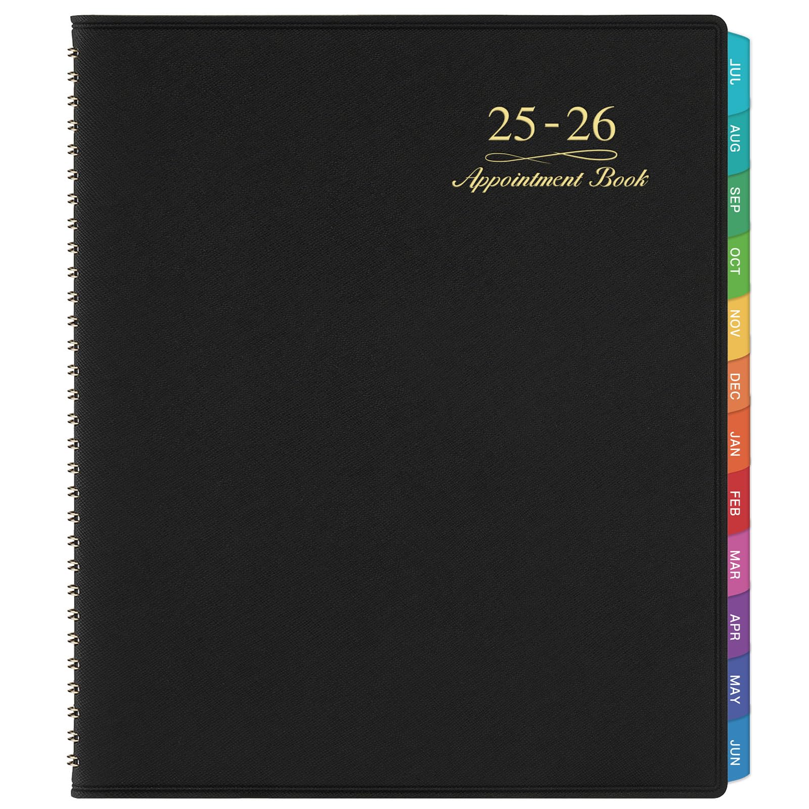 2025-2026 Weekly Appointment Planner - 15-Minute Time Slots, Wirebound Daily/Hourly Organizer with Tabs (8.26