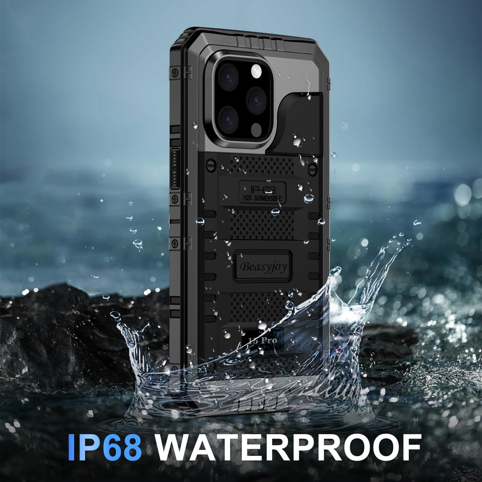 Beasyjoy Rugged Waterproof Case for iPhone 15 Pro (6.1