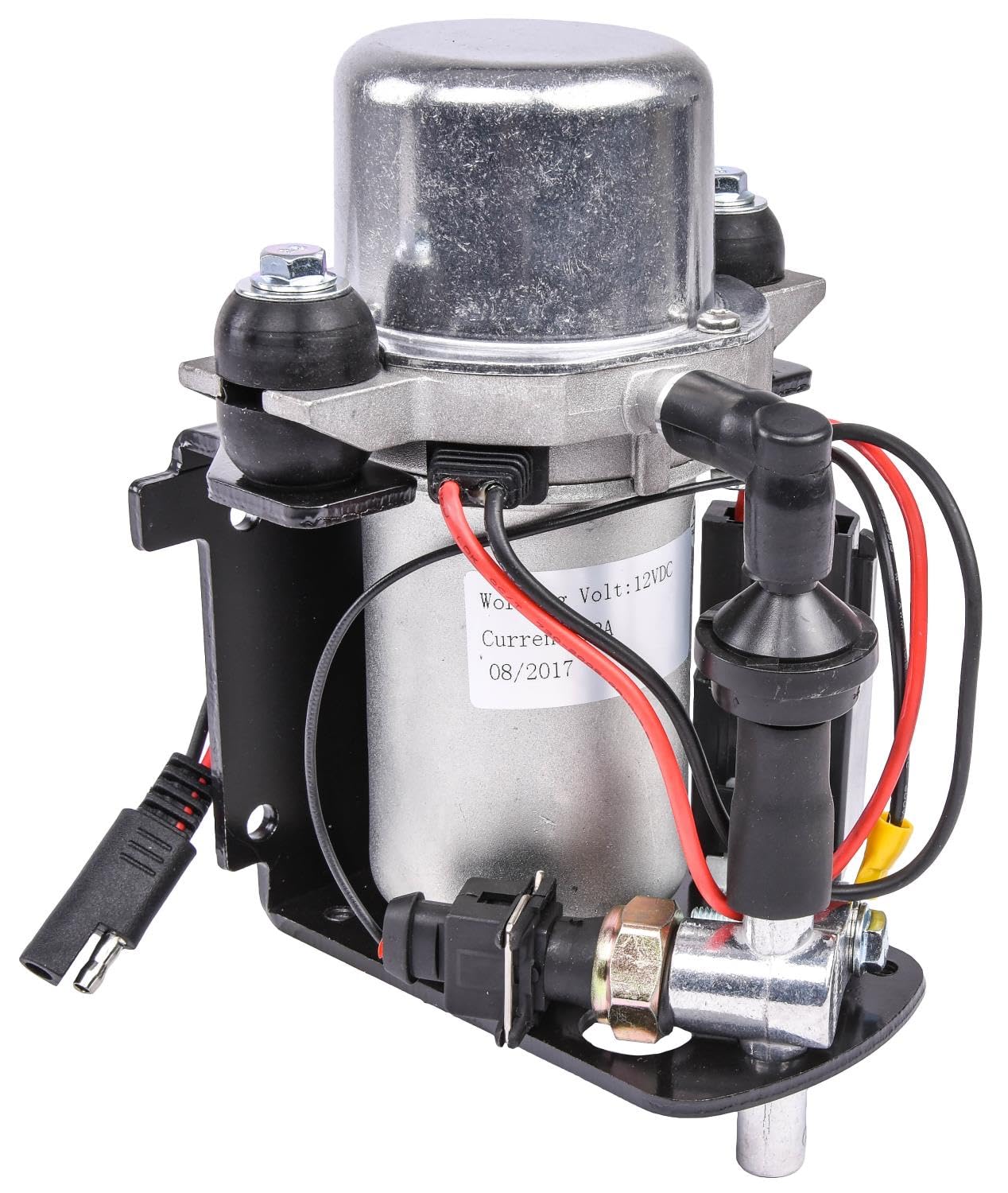 JEGS 62992 12V Electric Vacuum Pump - Chrome Concealed Canister for Car Brake Boosting, HVAC Systems & Automotive Maintenance | High Performance Compact Design