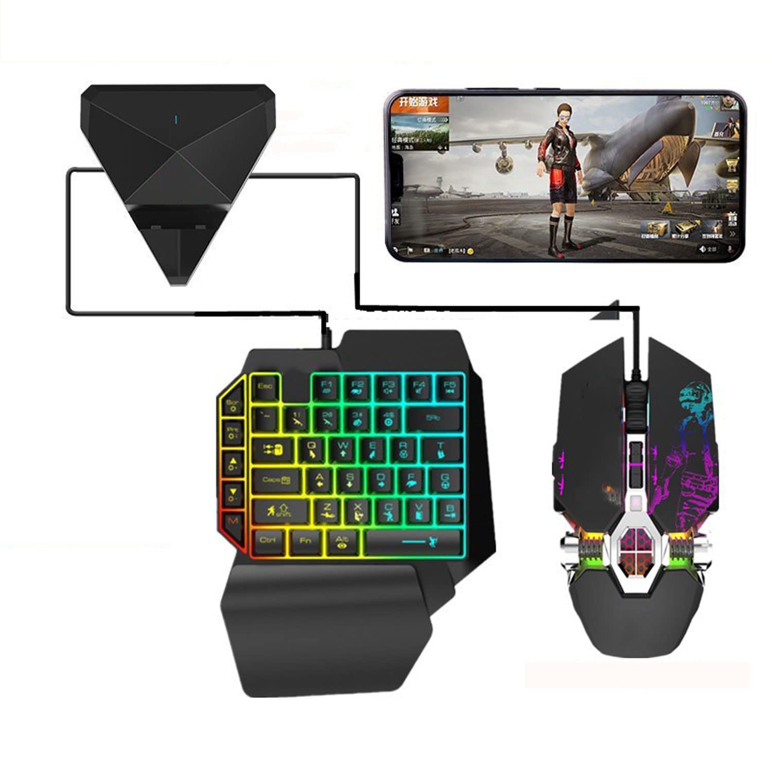 Wireless Bluetooth 4.1 Game Controller Adapter - Mobile Gaming Keyboard & Mouse Converter for iOS/Android Smartphones | Plug & Play | Perfect for PUBG, Fortnite & COD Mobile Gaming on the Go