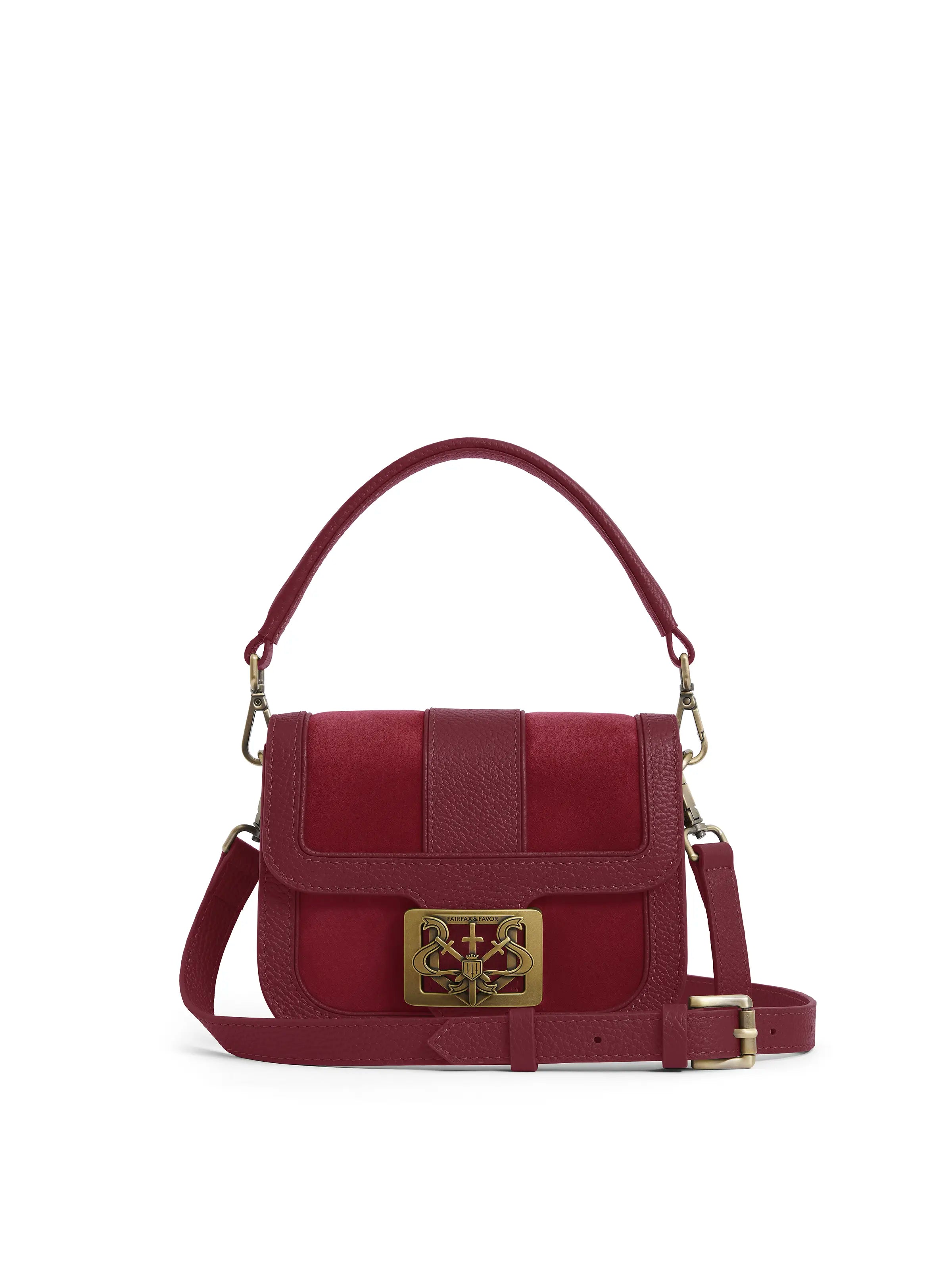 Clarence Handbag - Ruby Suede Crossbody Purse for Women | Fashionable & Durable | Perfect for Work, Travel & Evening Events