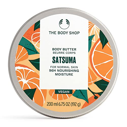 The Body Shop Satsuma Body Butter - Vegan Moisturizing Cream for Normal Skin - 6.75 oz - Nourishing & Hydrating Skincare for Dry Hands, Feet & Body - Perfect for Daily Use & Gift Giving