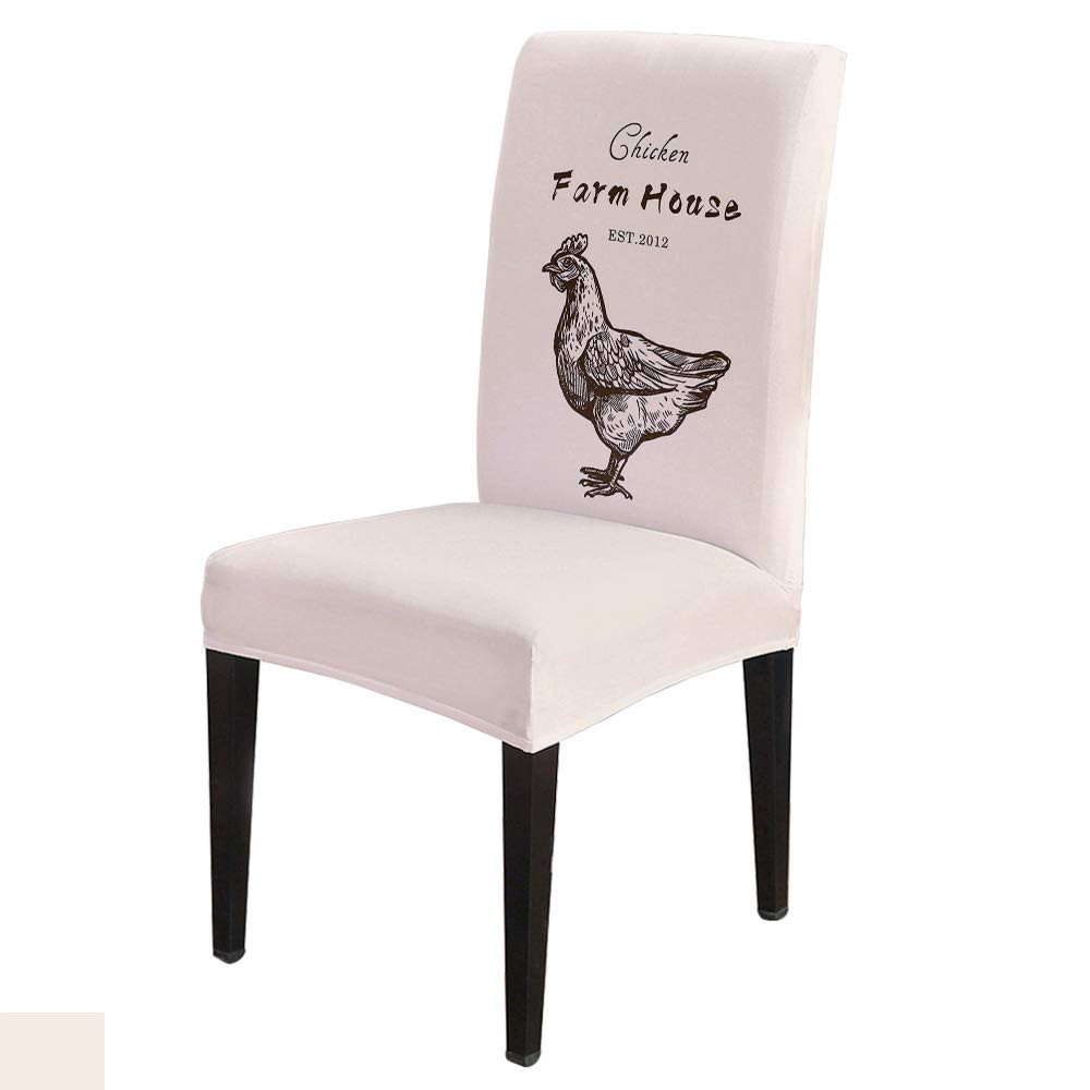 Farmhouse Style Dining Chair Covers - 6 Pack Stretchable Slipcovers for Kitchen, Banquet & Farmhouse Decor | Rustic Animal Print Seat Protectors | Perfect for Home, Restaurant & Outdoor Use