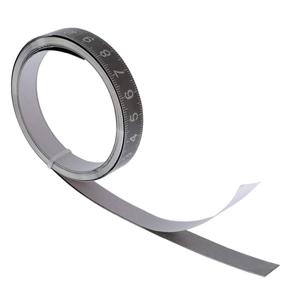 High Precision Stainless Steel Adhesive Measuring Tape - 3M Black Sticky Scale Ruler for Woodworking, Metalworking & DIY Projects | Perfect for Workshop, Construction & Home Improvement Use