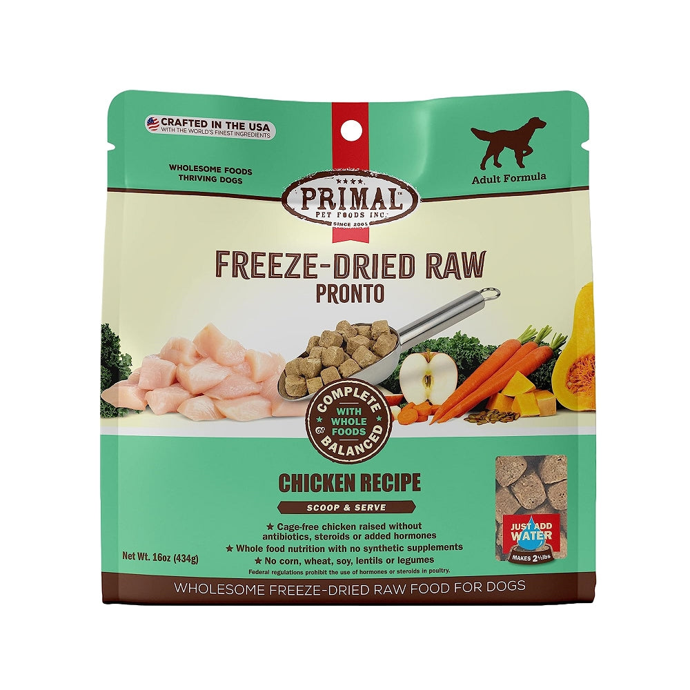 Freeze Dried Chicken Dog Food - All Natural, Grain Free Pronto Treats for Training & Outdoor Adventures | High Protein Snack for Small, Medium & Large Dogs