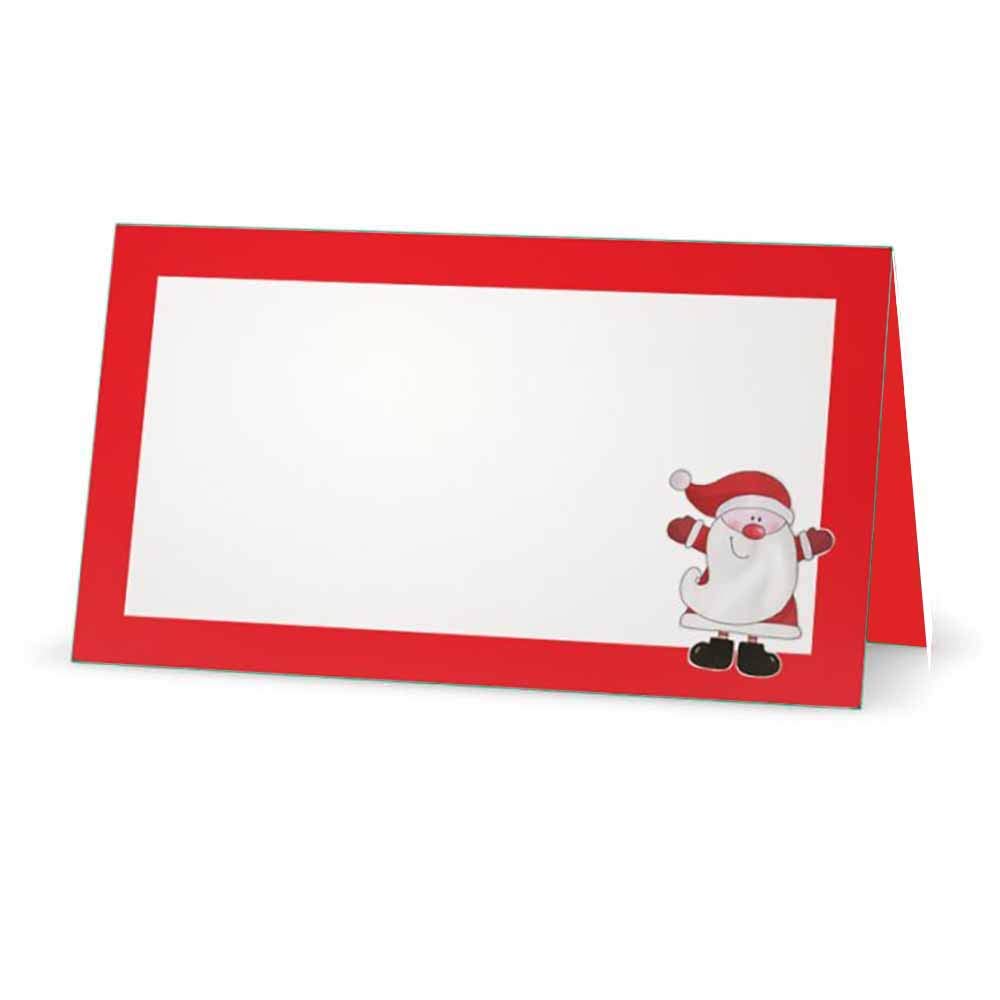 Santa Claus Red Place Cards - 10 Pack | Christmas Dinner Party Seating Name Tags | Holiday Table Decorations for Festive Gatherings