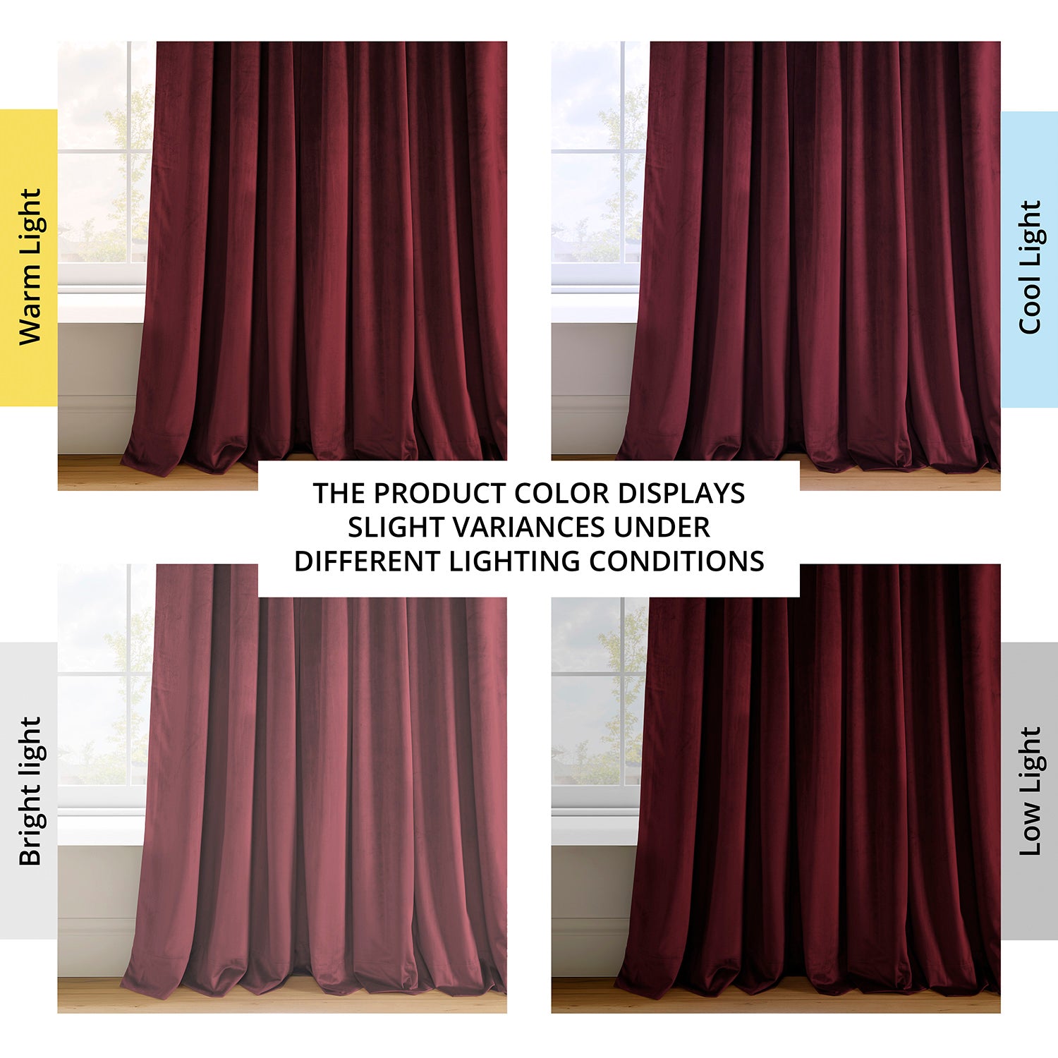 Burgundy Signature Velvet Blackout Curtains for Bedroom - Thermal Insulated Noise Reducing Drapes for Home Theater & Nursery (52x84 inches)