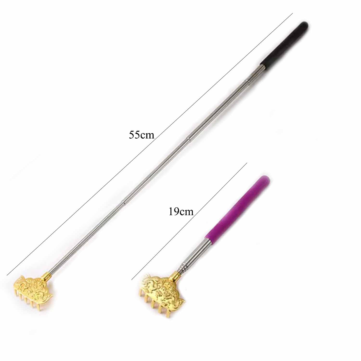 Extendable Back Scratcher - Stainless Steel Telescopic Massage Tool (8.66-23.23 Inches) 2-Pack for Itch Relief & Back Pain - Perfect for Home, Office & Travel Use