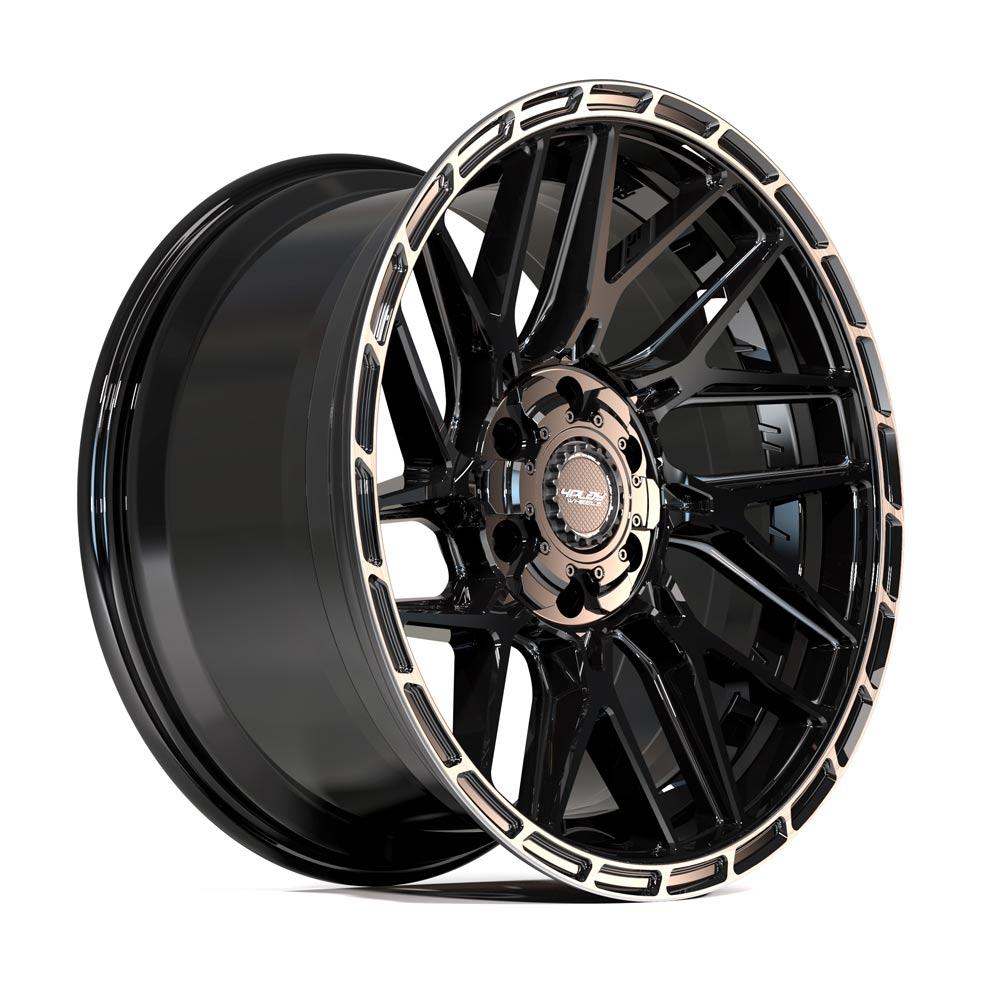 4Play Sport2.0 4PS28 Gloss Black Wheels 24x10.0 +24 Offset - 6x139.7/6x135mm Bolt Pattern - 106.1mm Hub - Brushed Face & Tinted Clear Finish - Perfect for Trucks, SUVs, and Off-Road Vehicles