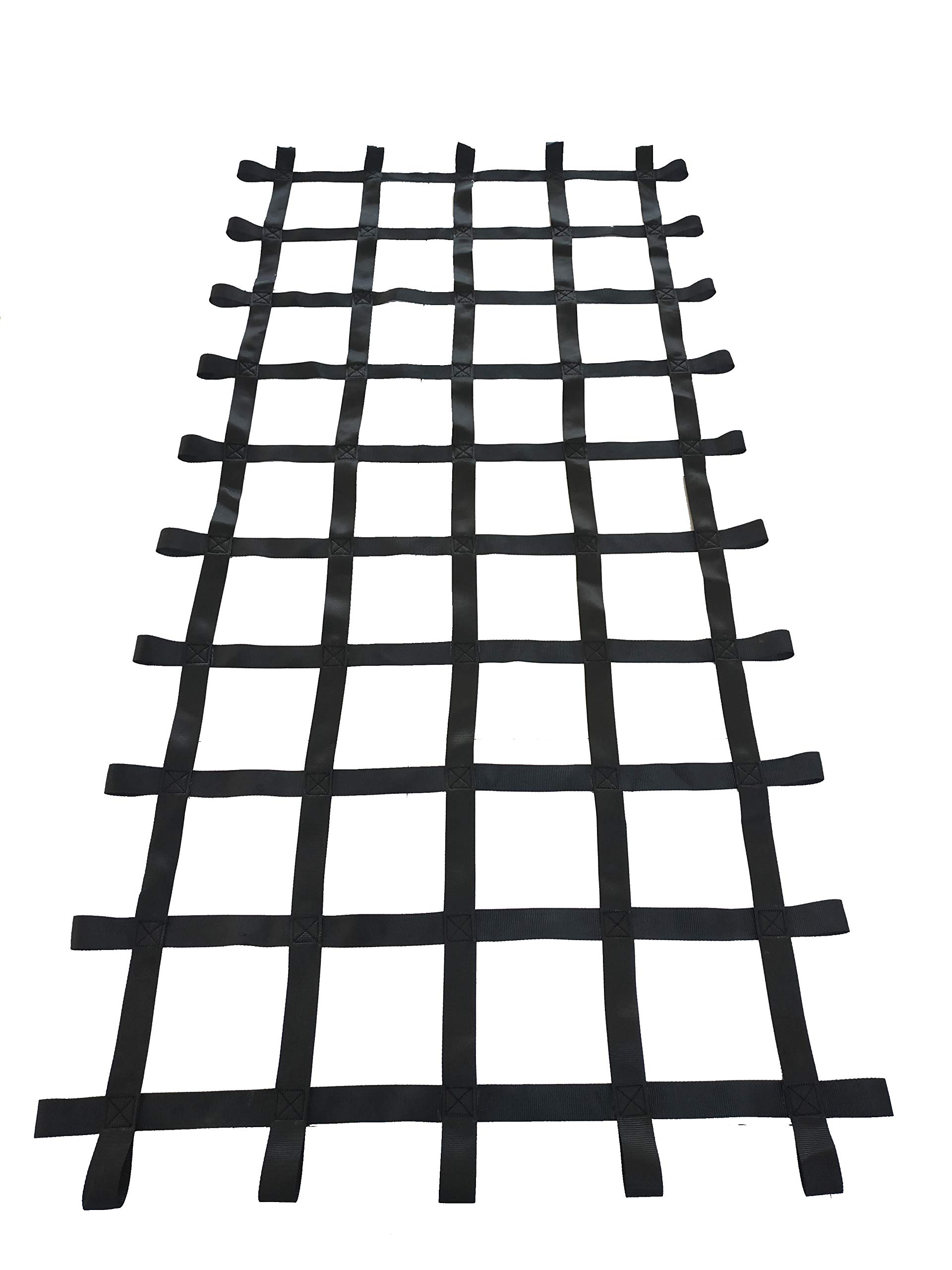 8 ft x 4 ft Heavy Duty Cargo Net - Black Climbing Net for Kids Playground, Swing Set & Outdoor Adventure | Perfect for Treehouse, Backyard Gym & Obstacle Course
