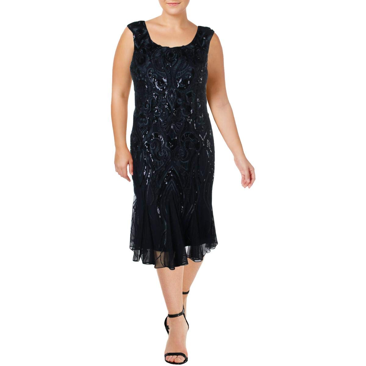 Alex Evenings Women's Embroidered Tea-Length Dress with Godets - Perfect for Weddings, Cocktail Parties & Formal Occasions
