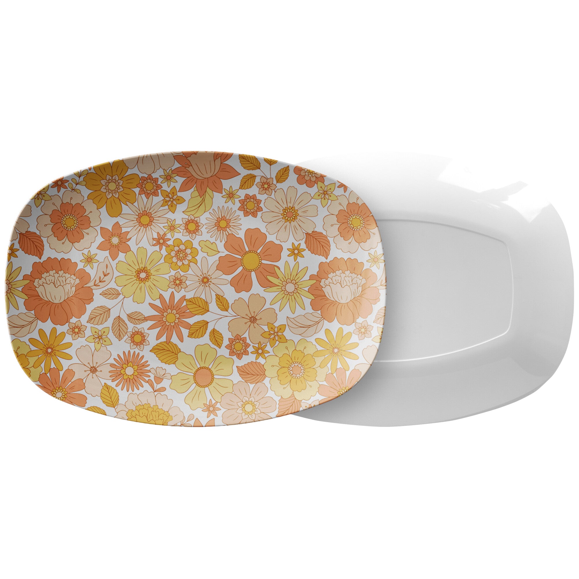 Pastel Floral Serving Platter - Elegant Ceramic Tray for Appetizers, Desserts & Entertaining - Perfect for Parties, Weddings & Home Decor