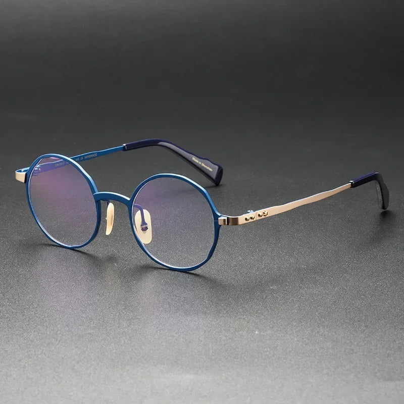 Aror Women's Full Rim Round Titanium Eyeglasses Frame 49412 - Lightweight & Durable for Work, Reading & Fashion