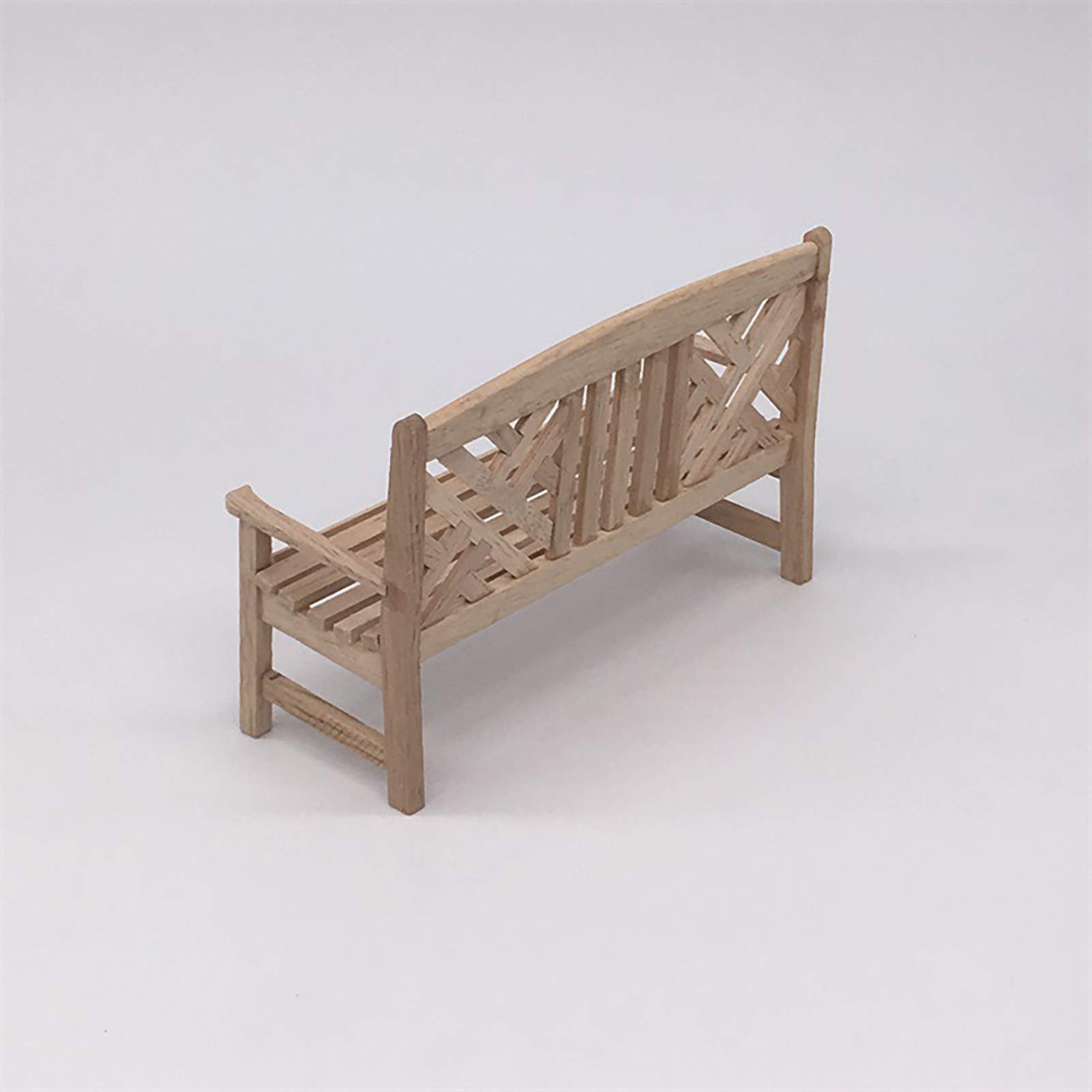 1/12 Scale Dollhouse Porch Armchair & Long Bench - Wooden Miniature Furniture for 1:12 Scale Dollhouse - Perfect for Kids Play, Collectors & DIY Miniature Scenes - Kids Gift & Home Decor Accessory