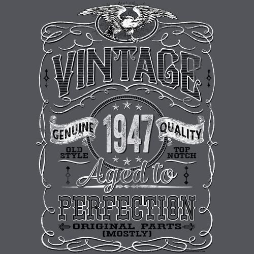 Vintage 1947 Aged to Perfection 78th Birthday Gift T-Shirt for Men - Funny 78 Year Old Birthday Present - Perfect for Parties, Gag Gifts & Milestone Celebrations