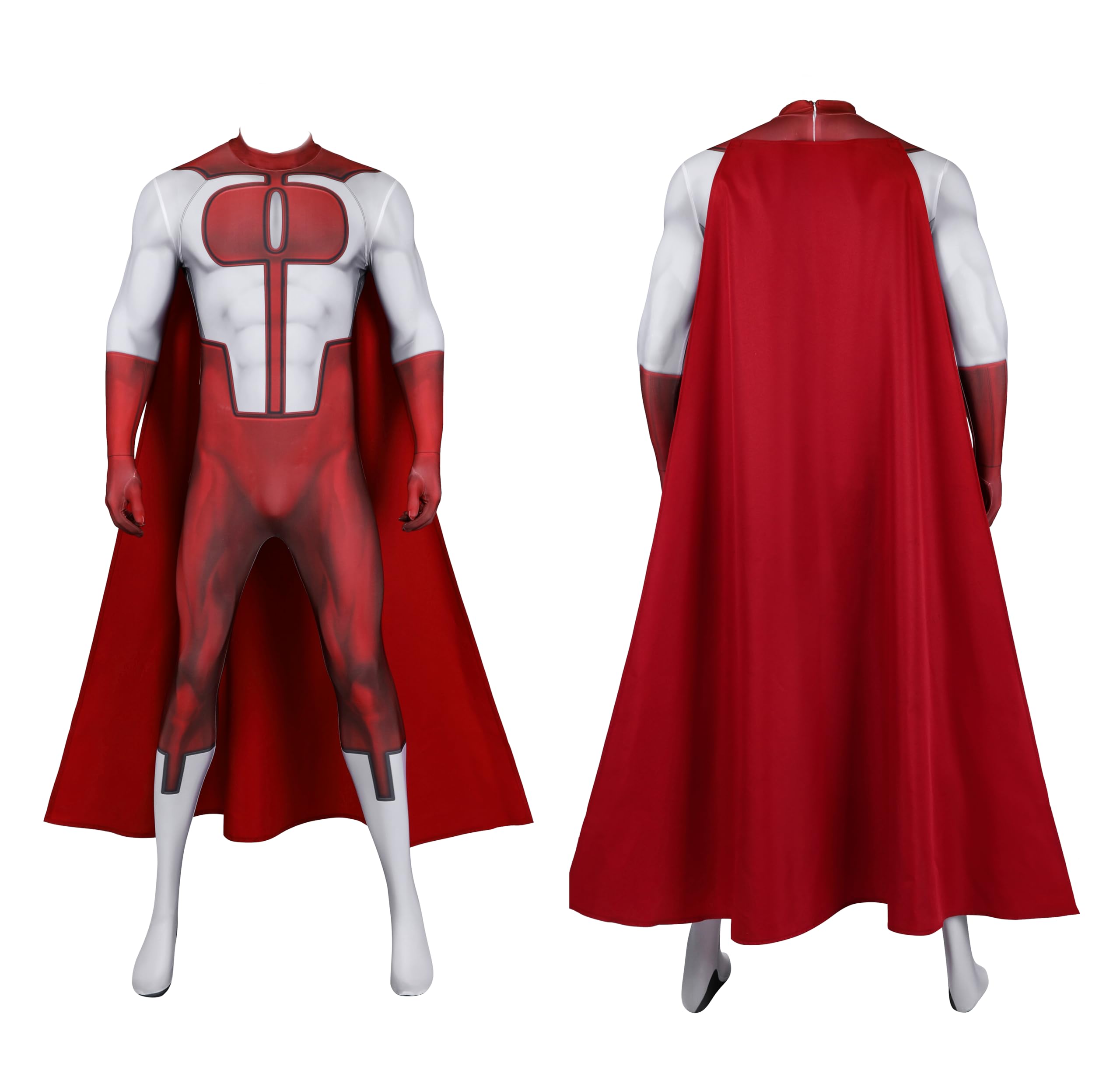 Omni Man Costume for Men - Nolan Grayson Superhero Suit | Adult Red Bodysuit for Halloween, Cosplay & Comic Con
