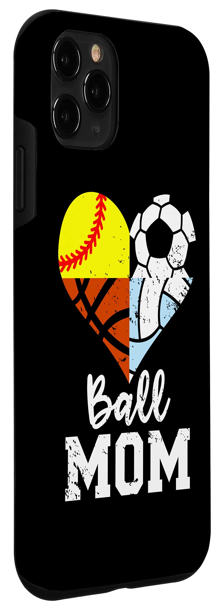 iPhone 11 Pro Case - Funny Soccer Softball Volleyball Basketball Heart Design - Perfect for Sports Moms & Fans - Durable Protective Phone Cover for Daily Use & Sports Events