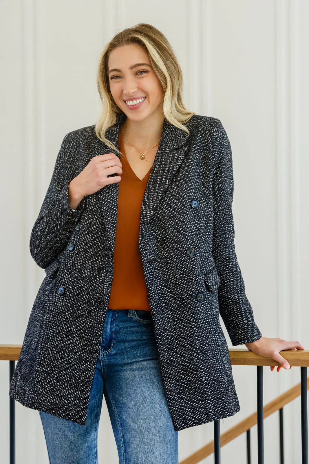 Stylish Black Button Down Blazer Jacket for Women | Office Wear & Business Casual Outfits | Perfect for Work, Meetings & Professional Events
