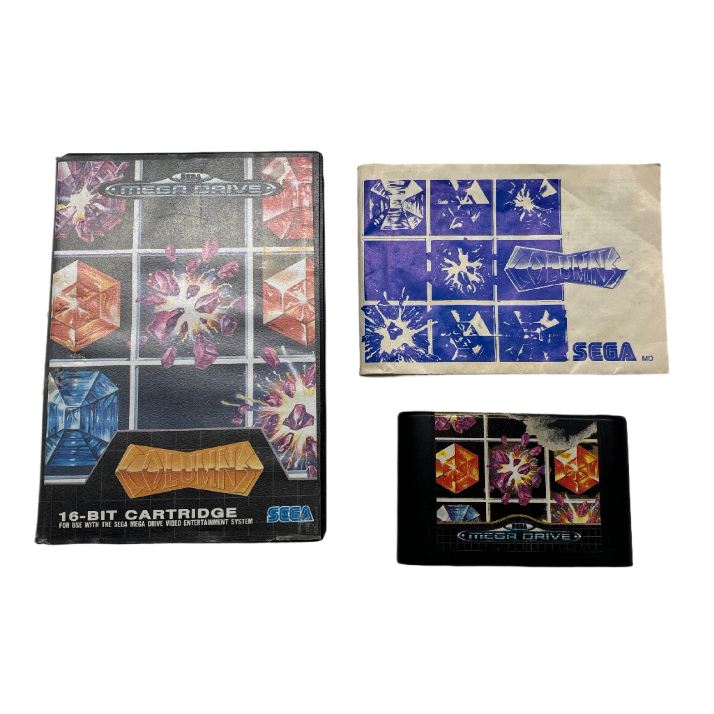 SEGA Mega Drive Columns Game with Manual - PAL Version | Classic Puzzle Game for Retro Gaming Enthusiasts | Perfect for Nostalgic Game Nights & Collectors