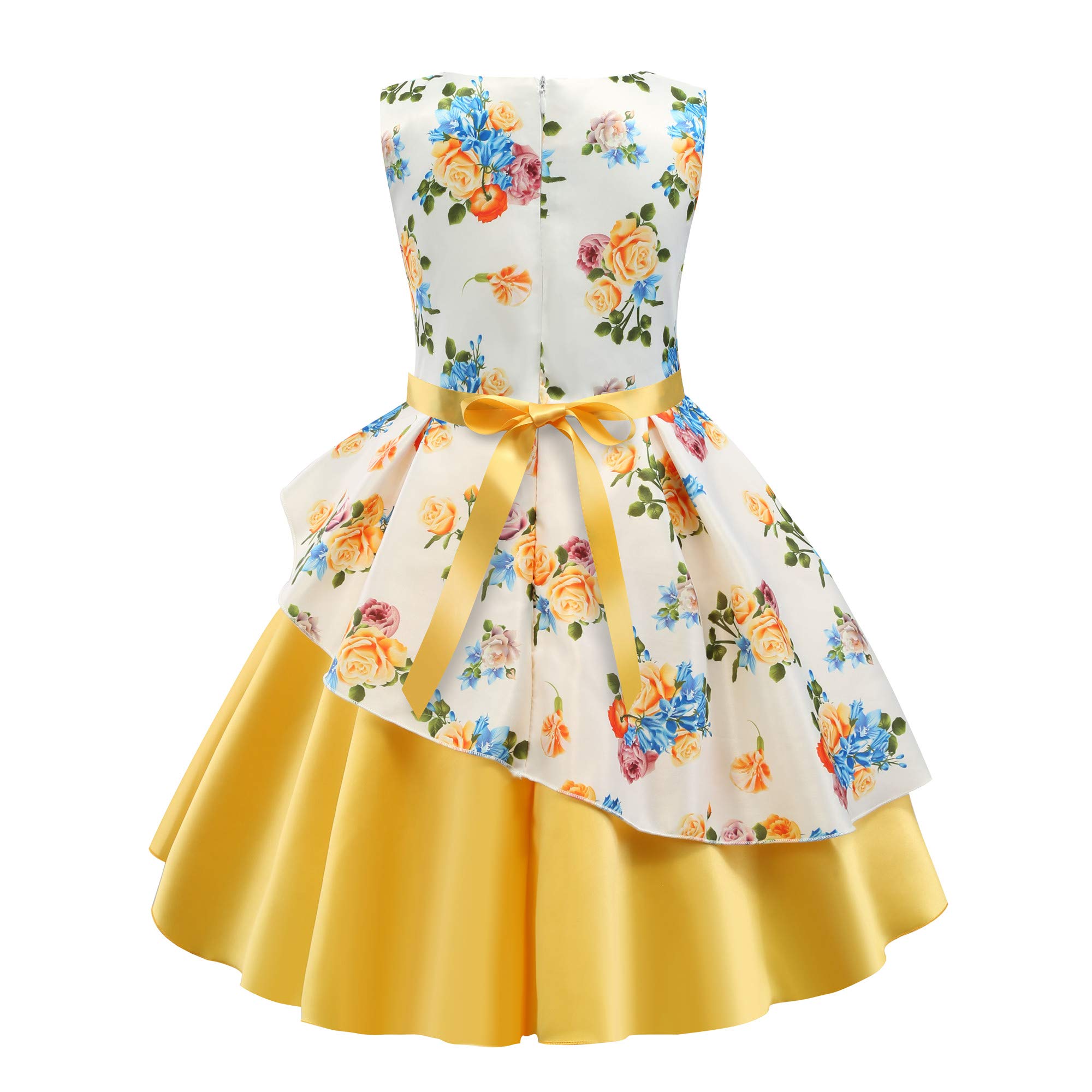AIMJCHLD Girls Flower Dress for Ages 2-9 Years | Formal Party Dresses for Special Occasions | Perfect for Birthday Parties, Weddings & Holiday Celebrations