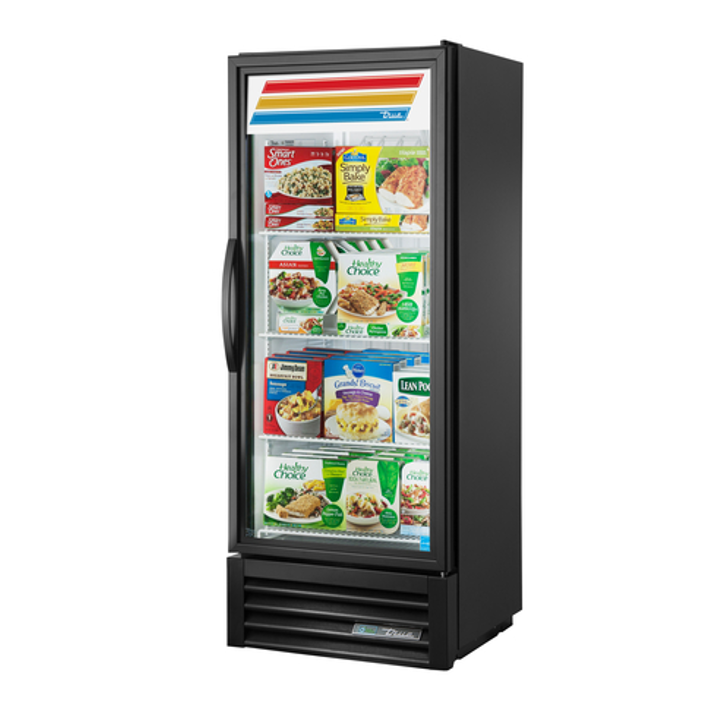 25 cu ft Commercial Freezer with Glass Door - Black (GDM-12F-BK) - Ideal for Restaurants, Grocery Stores & Convenience Shops