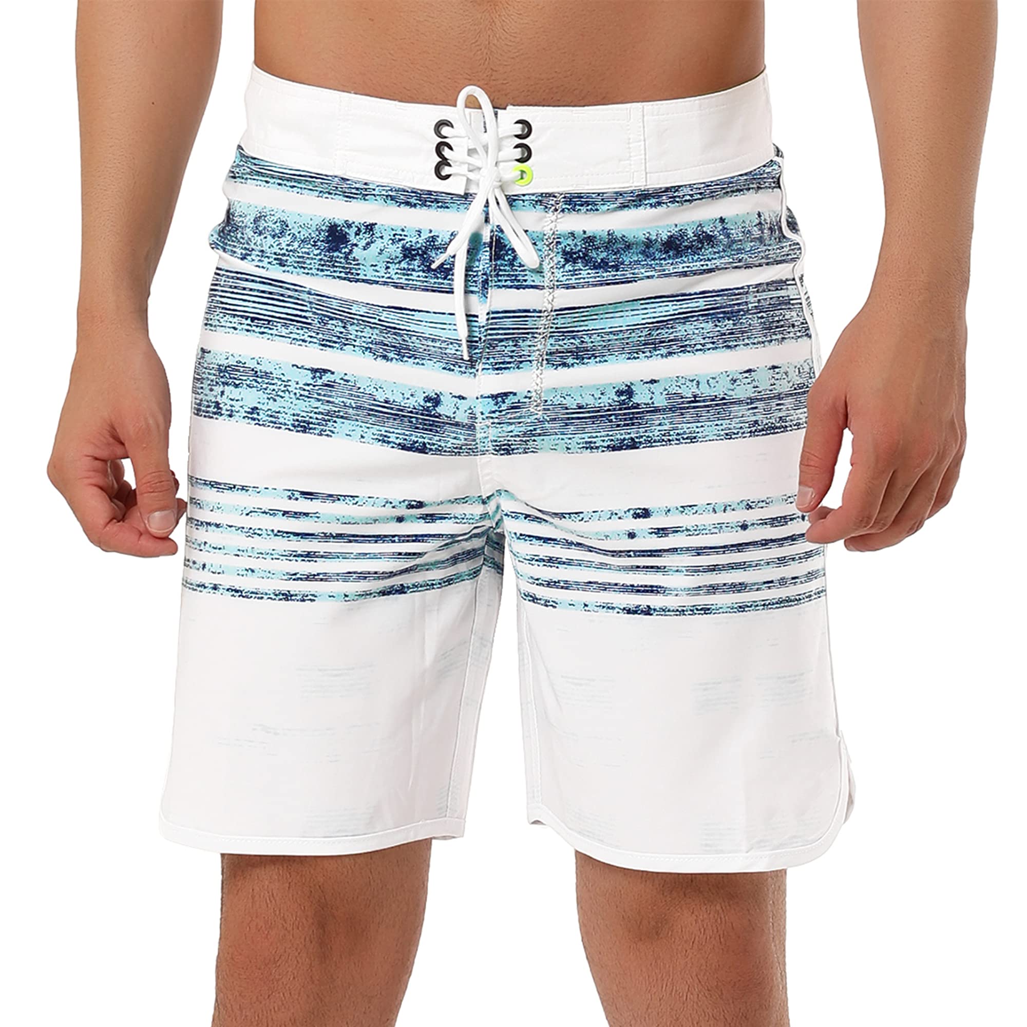 Lars Amadeus Men's Striped Beach Shorts - Quick Dry Swim Trunks with Drawstring Waist for Swimming, Surfing & Summer Vacation | Comfortable Board Shorts for Pool, Beach & Outdoor Activities