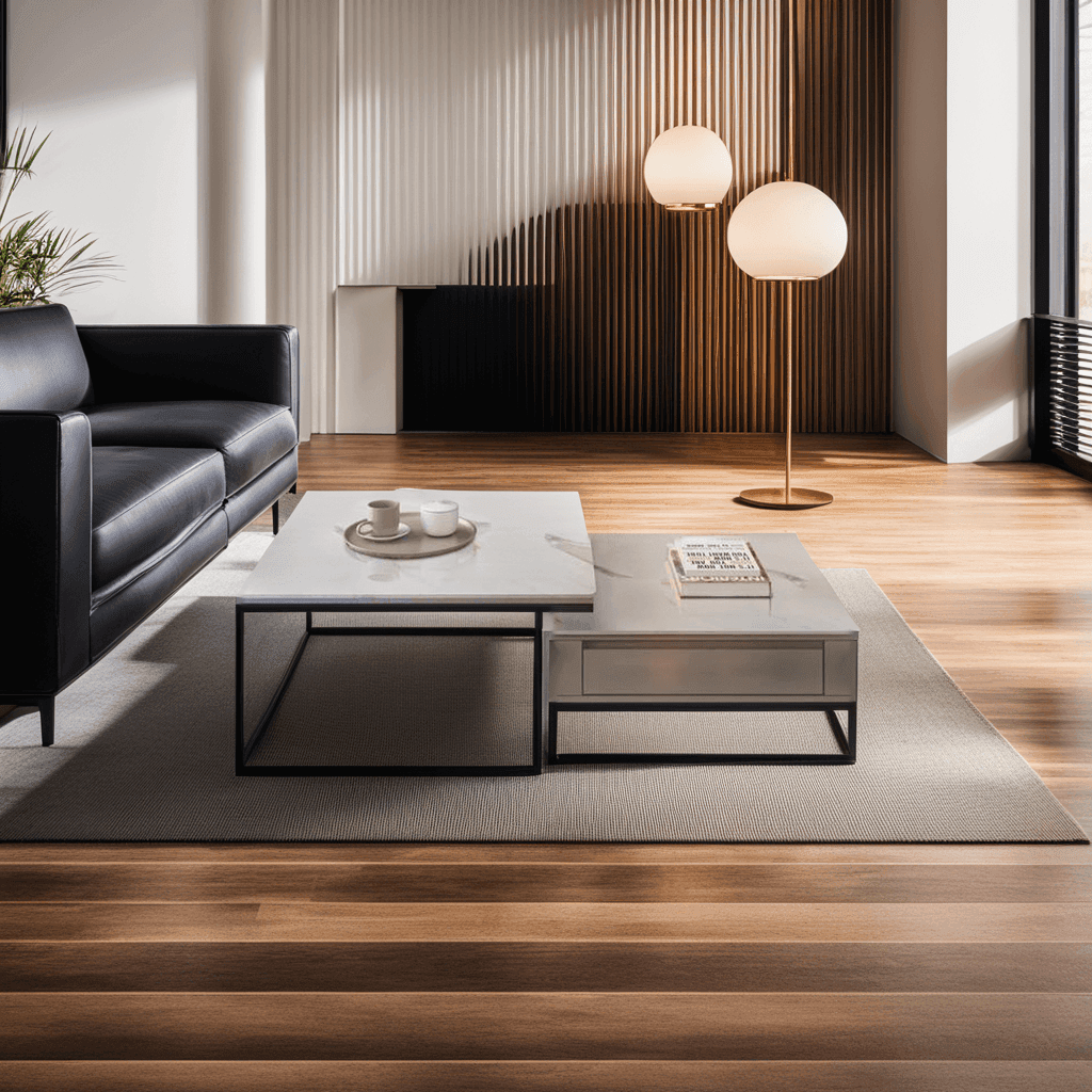 Esmeray Glossy Sintered Stone Square Nesting Coffee Table Set - Modern Minimalist Living Room Furniture for Small Spaces, Home Decor, Office & Lounge Use