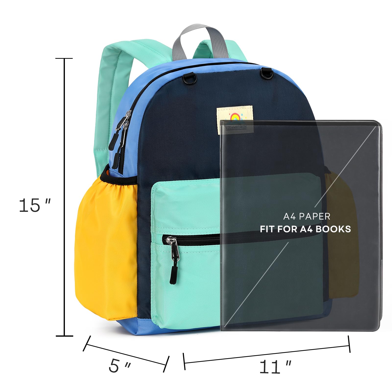 STEAMEDBUN Kids Backpack for Boys 4-6 Years Old | 15 Inch Elementary School Backpack for Kindergarten | Durable Lightweight Bookbag for School, Travel & Daily Use