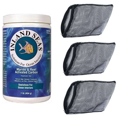 Premium Pelletized Activated Carbon for Aquarium & Pond - 1 lb Bag with Free Media Bags (2-Pack) - Water Filtration, Fish Tank Cleaning, Odor Removal & Chemical Purification