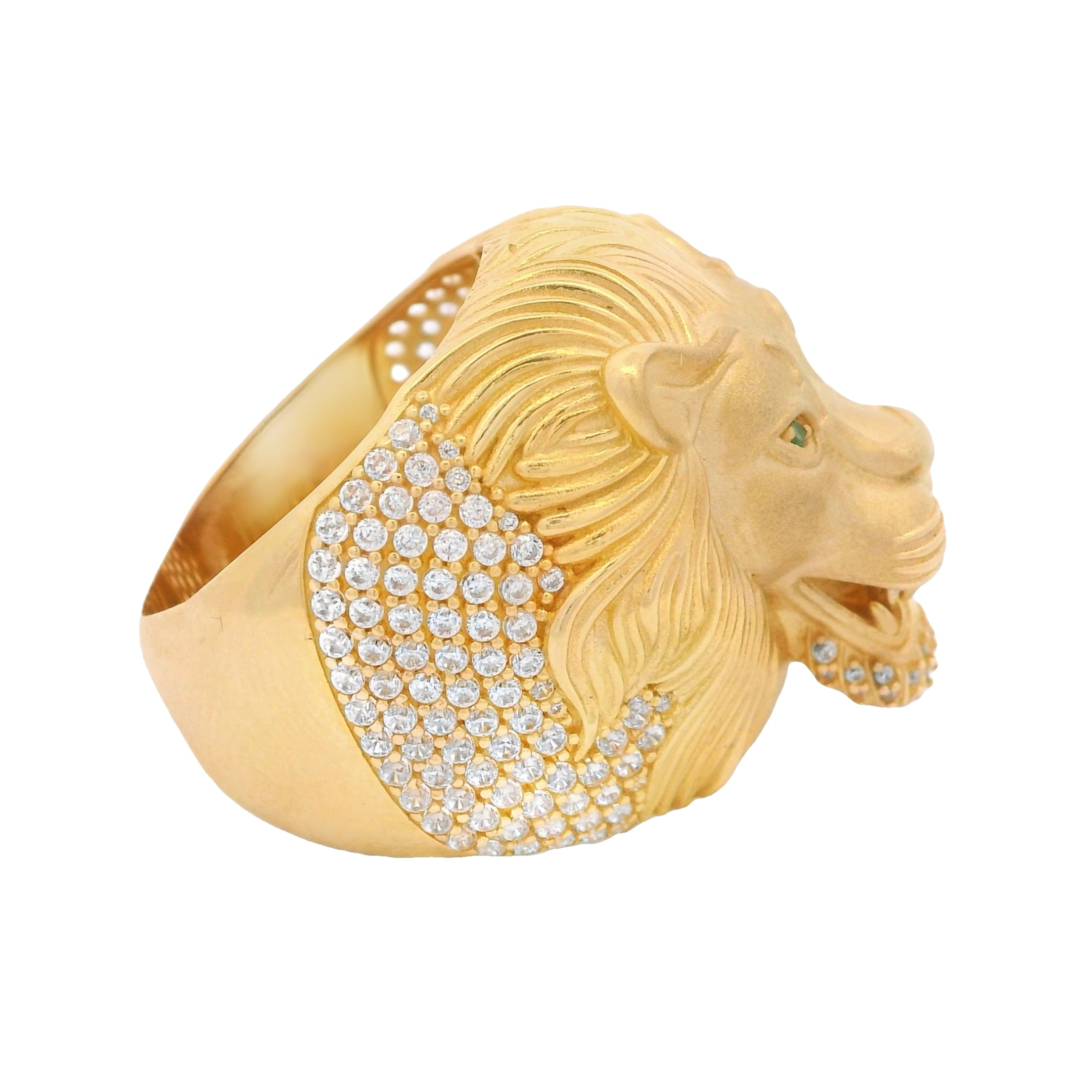 14K Gold CZ Lion Ring for Men - Stylish & Durable Jewelry - Perfect for Gifts, Weddings & Everyday Wear | JTJ™