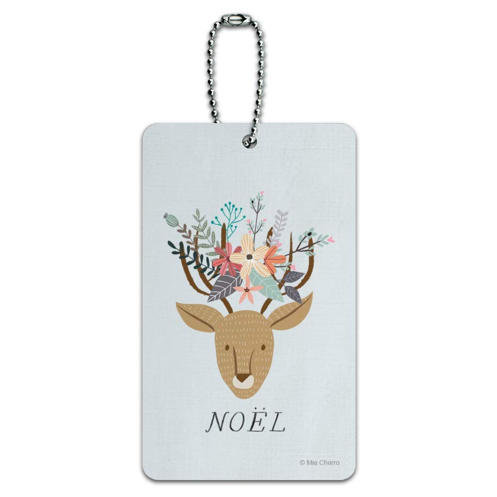 Christmas Deer Luggage Tag with Floral Design - Personalized Carry-On ID Tag for Suitcases & Travel Bags | Perfect for Holiday Travel Gifts & Festive Vacation Accessories