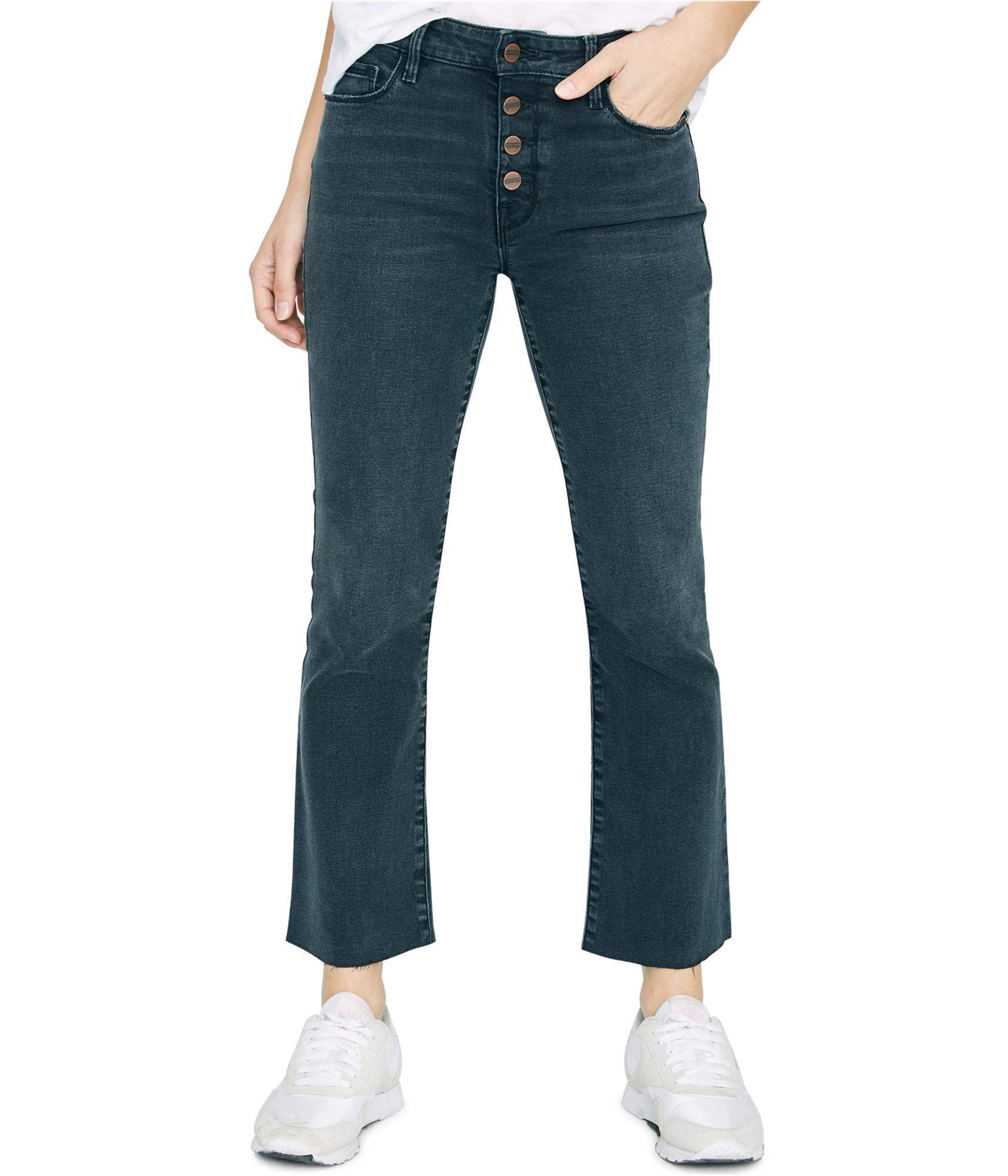 Sanctuary Women's Connector Cropped Jeans - High Waist Distressed Denim Pants for Casual Outfits & Street Style