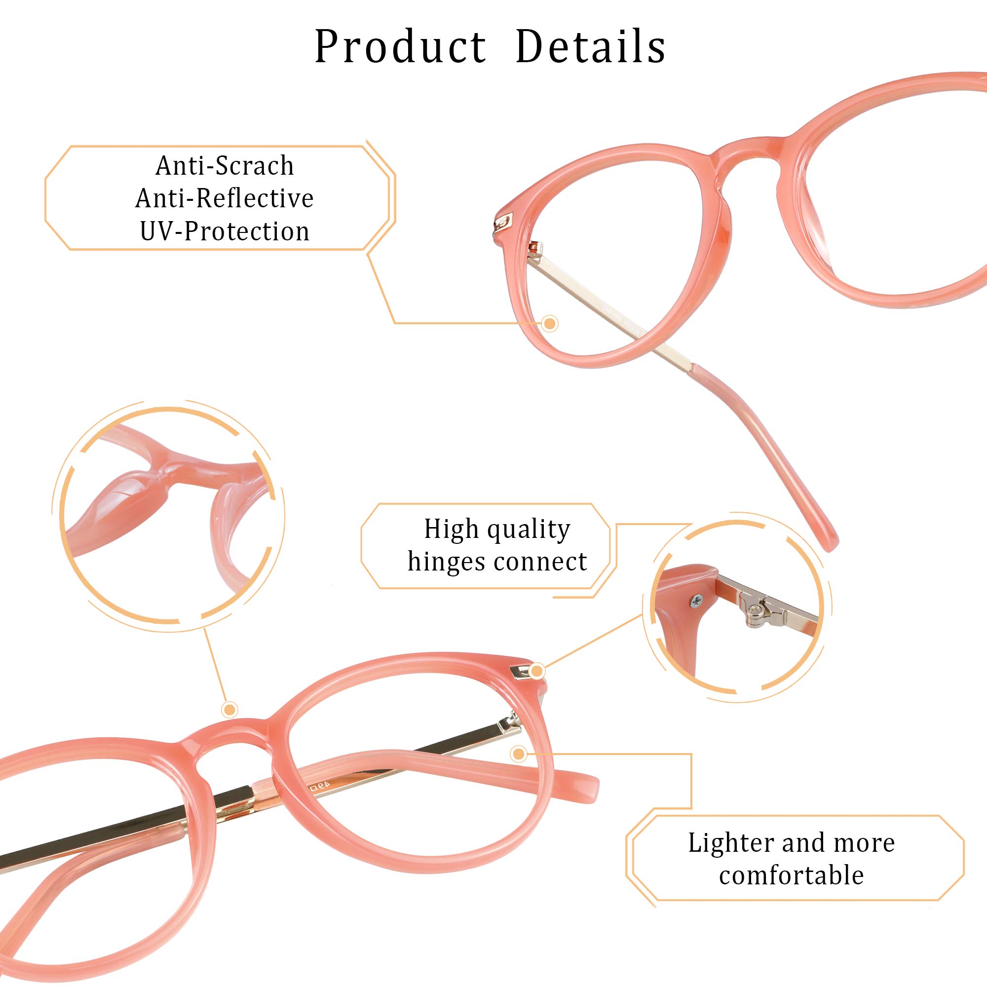 LifeArt Blue Light Blocking Glasses - Anti Eyestrain & UV Protection for Computer, Gaming & Reading - Reduce Digital Eye Strain for Work & Screen Time