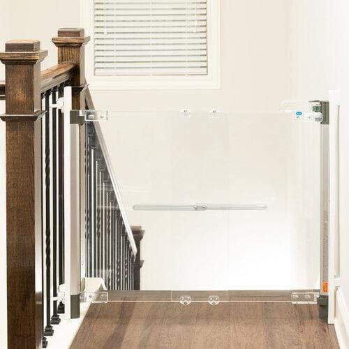 Qdos Crystal Clear Acrylic Gate Hardware Mount - Modern Invisible Hinge for Glass Doors & Room Dividers - Perfect for Home Office, Bathroom, and Commercial Spaces