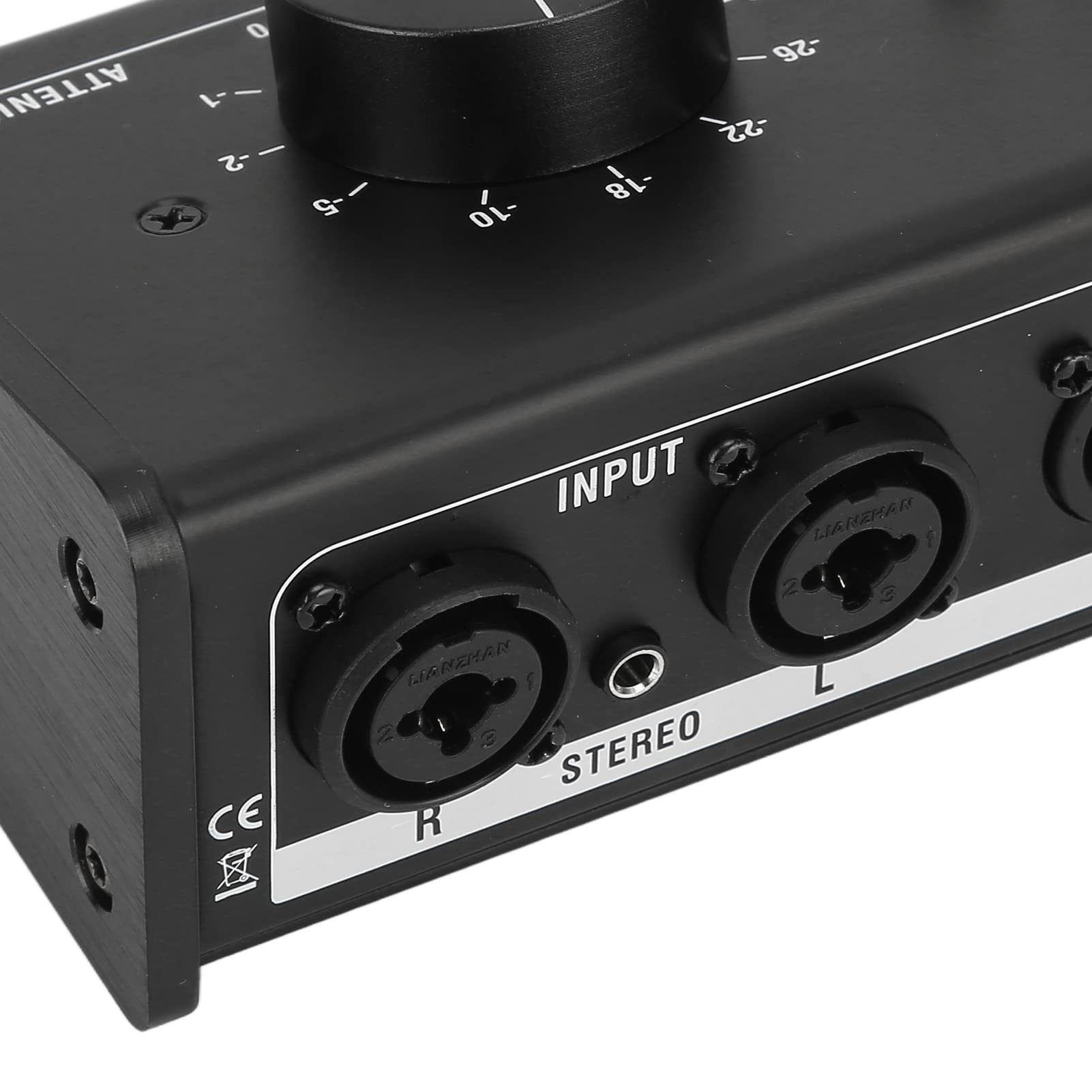 Passive Monitor Controller with Large Volume Knob & Mute Control - 2 XLR/TRS Combo Inputs, 3.5mm Aux Input, Dual XLR & 3.5mm Outputs for Studio Monitoring & Audio Mixing | Perfect for Home Studios, Podcasting & Professional Audio Production